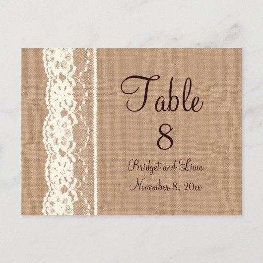 Vintage Tischnummer von Elfenbein und mittelschwer (Vorderseite)