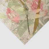 Vintage Tissue-Papiere für Libellen und Rose Seidenpapier (Detail)