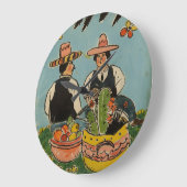 Vintage Tlaquepaque-Potterie-Inspirierte Wall-Uhr Große Wanduhr (Winkel)