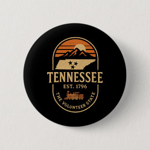 Vintage Tn Tennessee Est 1796 Orange USA-Flagge Sm Button