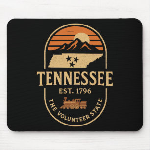 Vintage Tn Tennessee Est 1796 Orange USA-Flagge Sm Mousepad