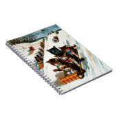 Vintage Toboggan-Katzen Notizblock (Rechte Seite)