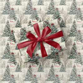 Vintage-Toile-Geschenkpapier Weihnachten Geschenkpapier