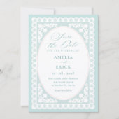 Vintage Toile Hochzeit Save The Date (Vorderseite)