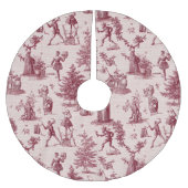 Vintage-Toile-Nussknacker-Weihnachten Polyester Weihnachtsbaumdecke (Vorderseite)