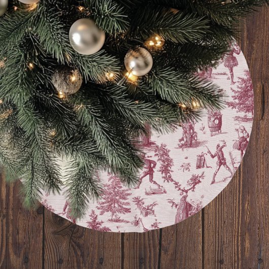 Vintage-Toile-Nussknacker-Weihnachten Polyester Weihnachtsbaumdecke