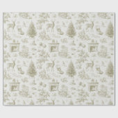 Vintage Toile Winter Seamless Pattern Holiday Geschenkpapier (Flach)