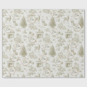 Vintage Toile Winter Seamless Pattern Holiday Geschenkpapier (Flach)