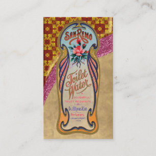 Vintage Toiletten-Wasser-Plakat-Geschäfts-Karte Visitenkarte