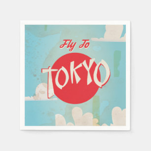 Vintage Tokyo, Japan Reiseplakate Serviette
