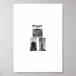 Vintage Tokyo japanischer Streetwear Schwarz & W Poster