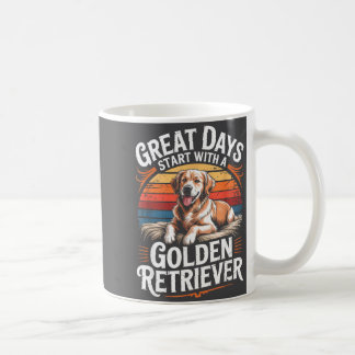 Vintage-Tolle Tage Beginnen Mit Einem Golden Retri Kaffeetasse