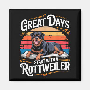 Vintage-Tolle Tage Beginnen Mit Einem Rottweiler Magnet