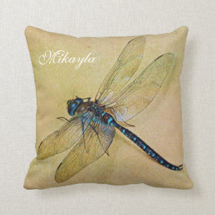 Vintage Tolstoy Blau-Libelle Kissen