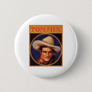 Vintage Tom Mix Cowboy-Zigarettenetikett Button
