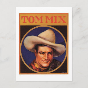 Vintage Tom Mix Cowboy-Zigarettenetikett Postkarte