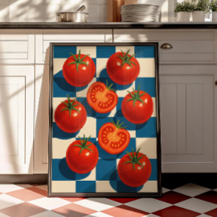 Vintage-Tomaten-Küchen-Retro-Wandkunst-Druck Poster