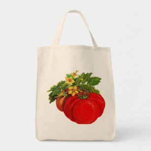 Vintage Tomaten und Blume auf dem Weinberg Tragetasche