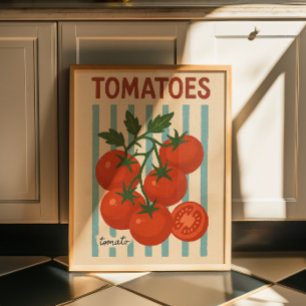 Vintage-Tomaten-Wandkunst-Druck Botanische Küche Poster