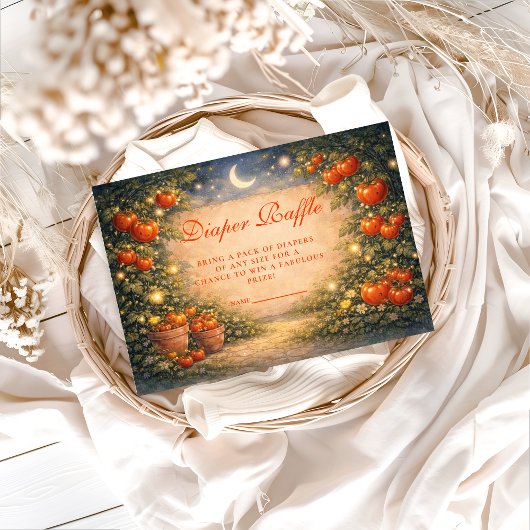Vintage Tomato Garden Diapper Raffle Begleitkarte