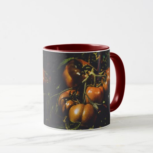 Vintage Tomato Rustic Farmhouse Moody Botanical Tasse (VorderseiteRechts)