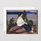 Vintage Tommy Thomson Abbildung einer Lady-Malerei Postkarte (Vorne/Hinten)