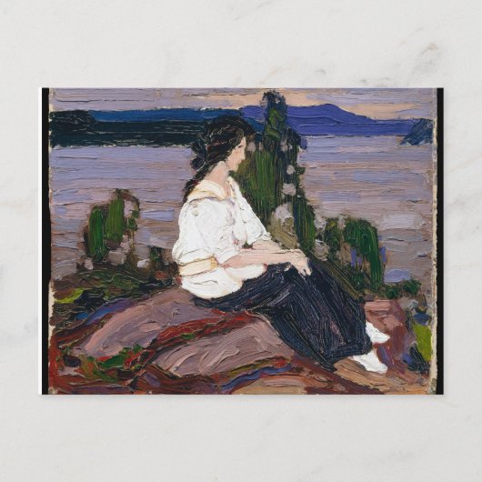 Vintage Tommy Thomson Abbildung einer Lady-Malerei Postkarte (Vorderseite)