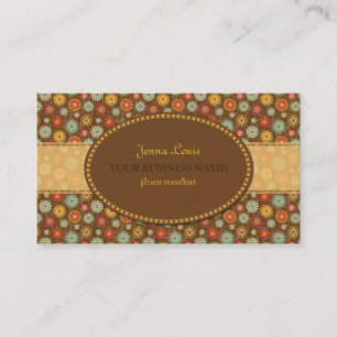 Vintage Ton-Blumenmuster Visitenkarte