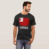 Vintage Tonga-Flagge für Tongan T-Shirt (Vorne ganz)