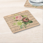 Vintage Tonträger und Noten Rechteckiger Pappuntersetzer (angewinkelt)