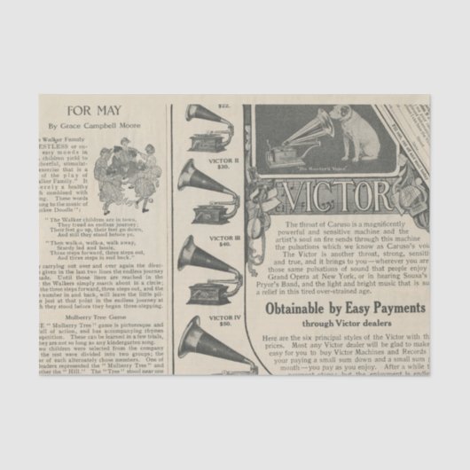 Vintage Tonträgerwerbung Seidenpapier (Vorderseite)