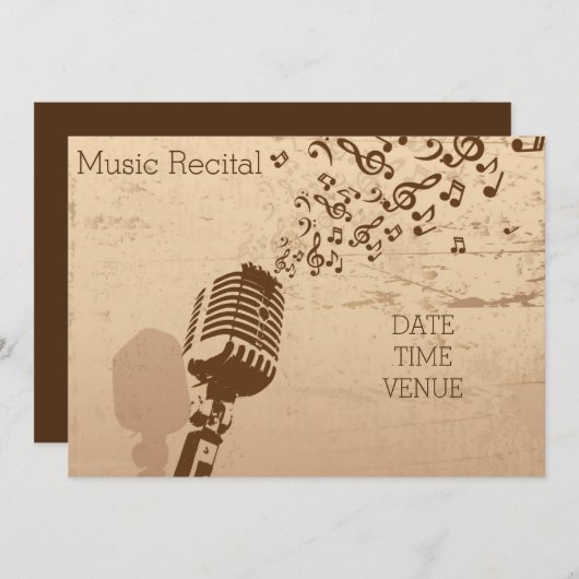 Vintage Tonwiedergabe in der Musiksammlung Einladung (Vorne/Hinten)