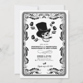 Vintage Top Hat Skull Adult Halloween Party Einladung (Vorderseite)
