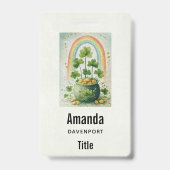 Vintage Topf mit Gold und Regenbogen Ausweis (Rückseite)