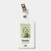 Vintage Topf mit Gold und Regenbogen Ausweis (Rückseite mit Clip)