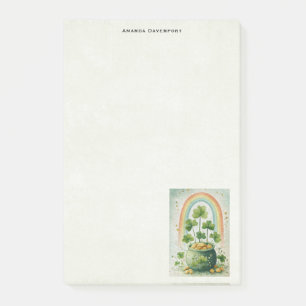 Vintage Topf mit Gold und Regenbogen Post-it Klebezettel