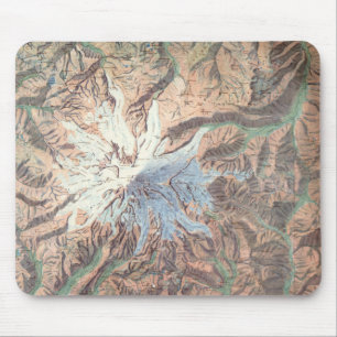 Vintage-Topografische Karte des Mount Rainier, Was Mousepad