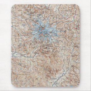 Vintage-Topografische Karte des Mount Rainier, Was Mousepad