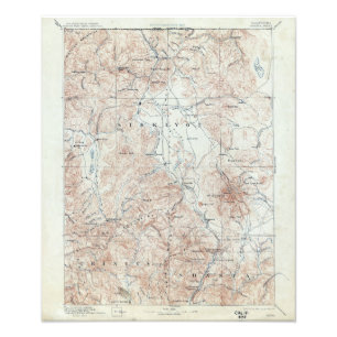 Vintage-Topografische Karte des Mount Shasta Fotodruck