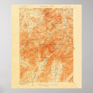 Vintage topografische Karte Monte Marcy New York Poster