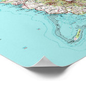 Vintage topografische Karte von Guam Poster (Ecke)