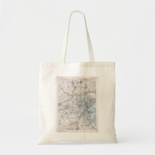 Vintage topographische Erhebung Boston Massachuset Tragetasche