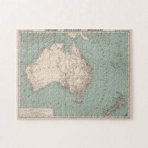 Vintage Topographische Karte Australiens (1868) Puzzle