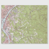 Vintage topographische Karte Charlestons West Geschenkpapier (Flach)