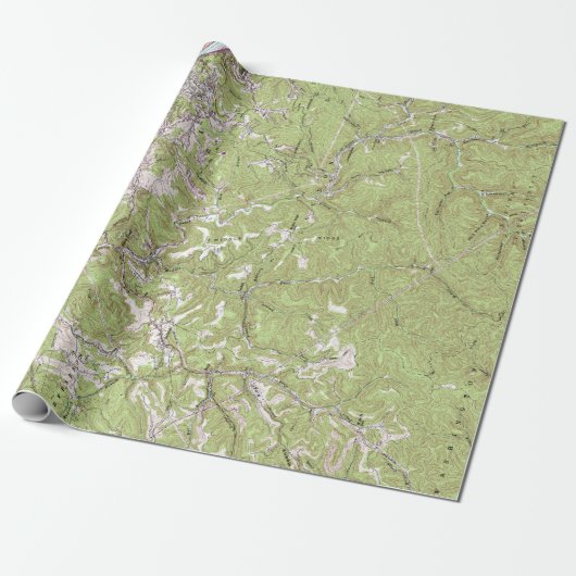 Vintage topographische Karte Charlestons West Geschenkpapier (Ungerollt)