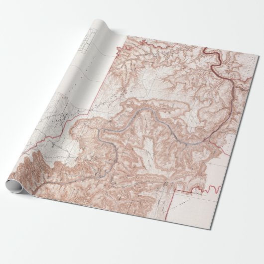 Vintage topographische Karte des Grand Canyon Geschenkpapier (Ungerollt)