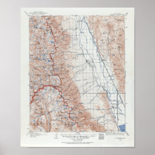 Vintage topographische Karte des Mount Whitney Poster