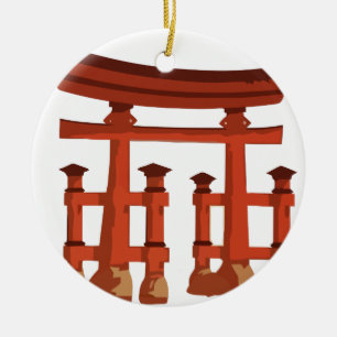 Vintage-Torii-Tor Keramik Ornament