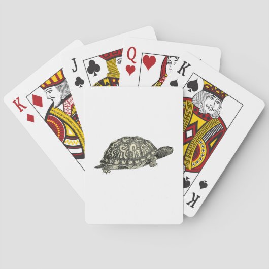 Vintage Tortoise Illustration Spielkarten (Rückseite)