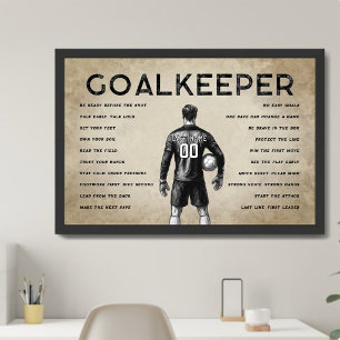 Vintage-Torwart-Fußball-Motivations-Wandkunst Poster